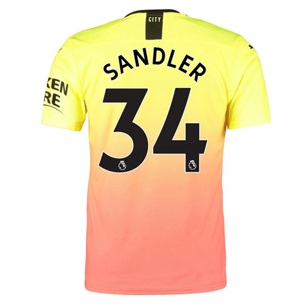 Trikot Manchester City NO.34 Sandler Ausweich 2019-20 Orange Fussballtrikots Günstig